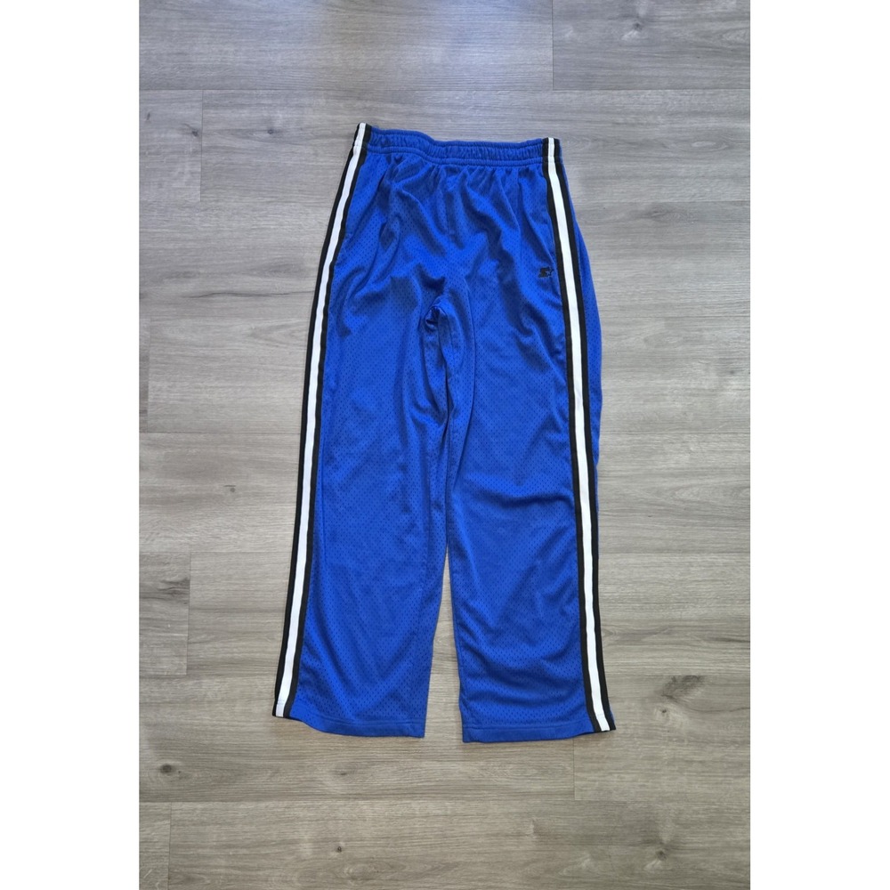 Vintage Starter Boys Blue Mesh Athletic Pants Size 2XL Black White Side Stripes
